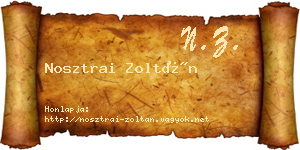 Nosztrai Zoltán névjegykártya